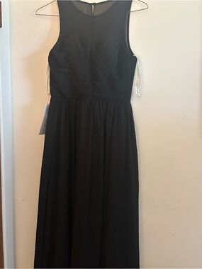Azazie Black Sleeveless Chiffon Maxi Dress